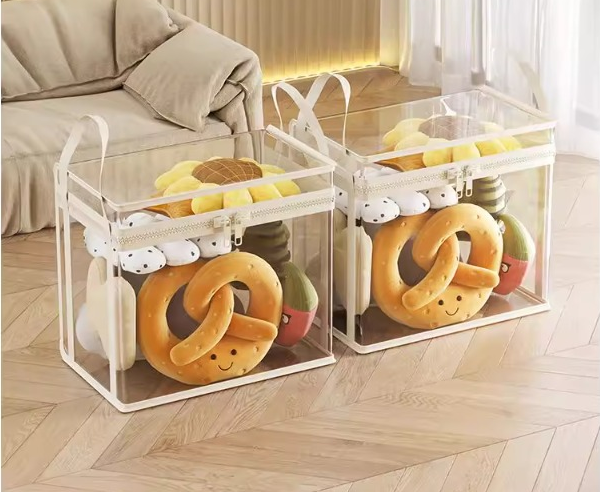 Large Clear Heavy Duty Storage Bin With Hinged Lid