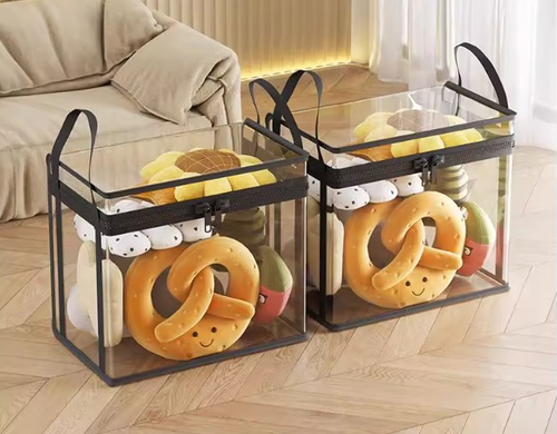 Large Clear Heavy Duty Storage Bin With Hinged Lid
