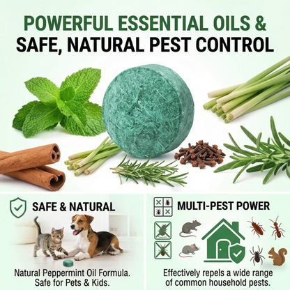 🟢 12 Pack Natural Peppermint Tablets — Protect Attics, Garages & Storage Areas From Unwanted Night Visitors