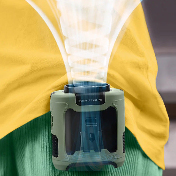 3-in-1 Waist Fan with Flashlight & Powerbank