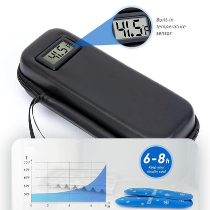 Insulin Cooler Bag with Temperature Display — Portable EVA Storage Case for Patients Traveling Travel Cooler - TSA Approved
