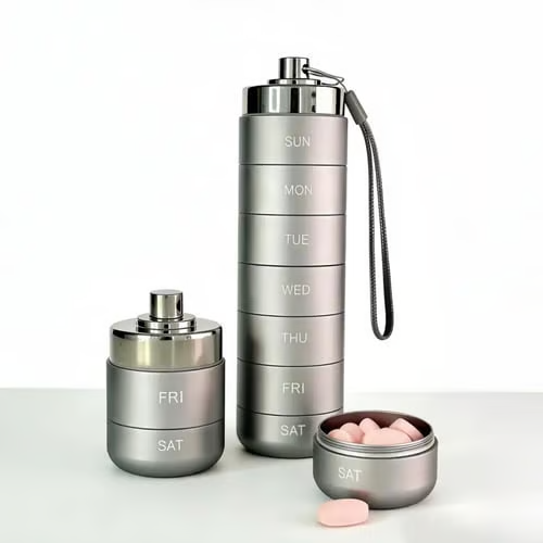 🚀LIMITED OFFER 50% OFF – Shop Now! 🧳💊Metal Travel Pill Organizer