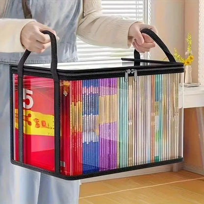 Large Clear Heavy Duty Storage Bin With Hinged Lid