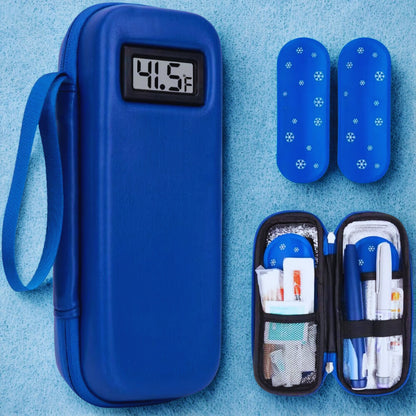 Insulin Cooler Bag with Temperature Display — Portable EVA Storage Case for Patients Traveling Travel Cooler - TSA Approved