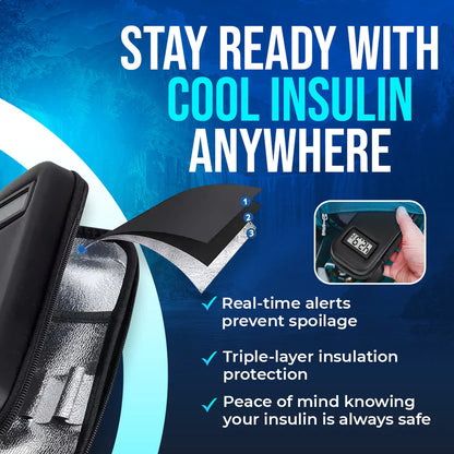 Insulin Cooler Bag with Temperature Display — Portable EVA Storage Case for Patients Traveling Travel Cooler - TSA Approved