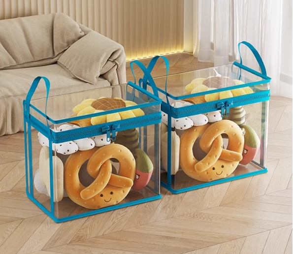 Large Clear Heavy Duty Storage Bin With Hinged Lid