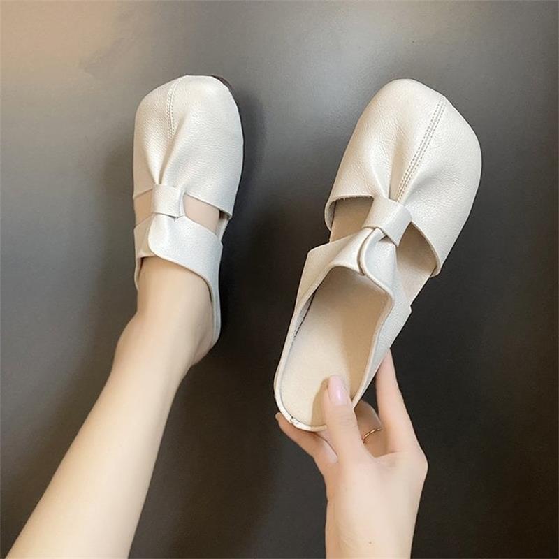 Plus-size Cut-Out Design Flat Mules