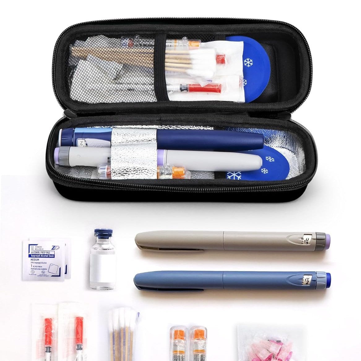 Insulin Cooler Bag with Temperature Display — Portable EVA Storage Case for Patients Traveling Travel Cooler - TSA Approved