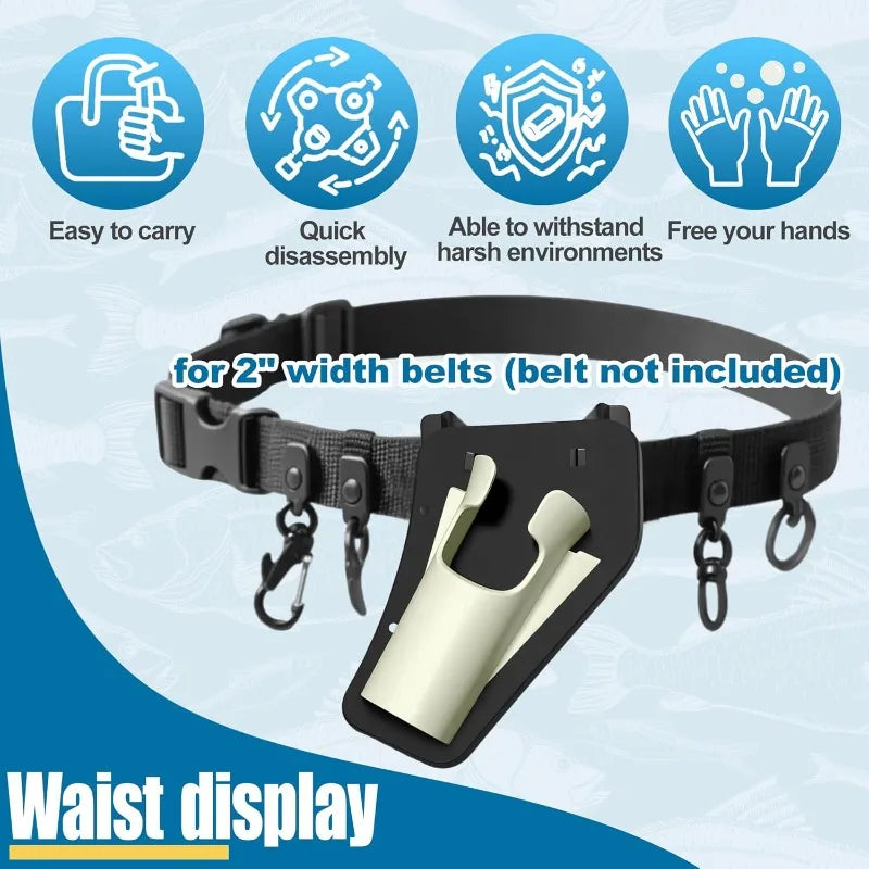 🎣QuickSlide Rod HolsterLeather Fishing Rod Holster For Belt | Fly Fishing Pole Holder | Lure Fishing Rod Holder