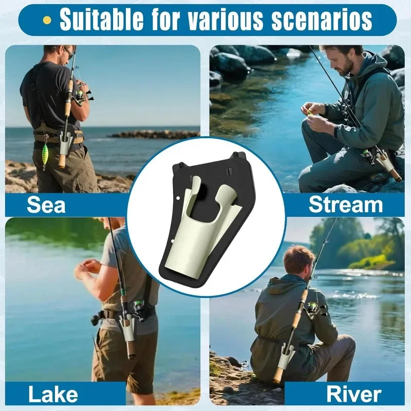 🎣QuickSlide Rod HolsterLeather Fishing Rod Holster For Belt | Fly Fishing Pole Holder | Lure Fishing Rod Holder