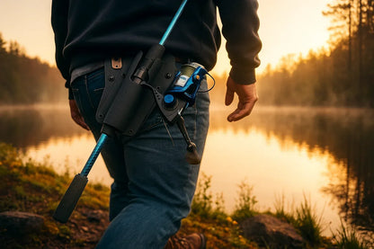 🎣QuickSlide Rod HolsterLeather Fishing Rod Holster For Belt | Fly Fishing Pole Holder | Lure Fishing Rod Holder